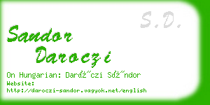 sandor daroczi business card